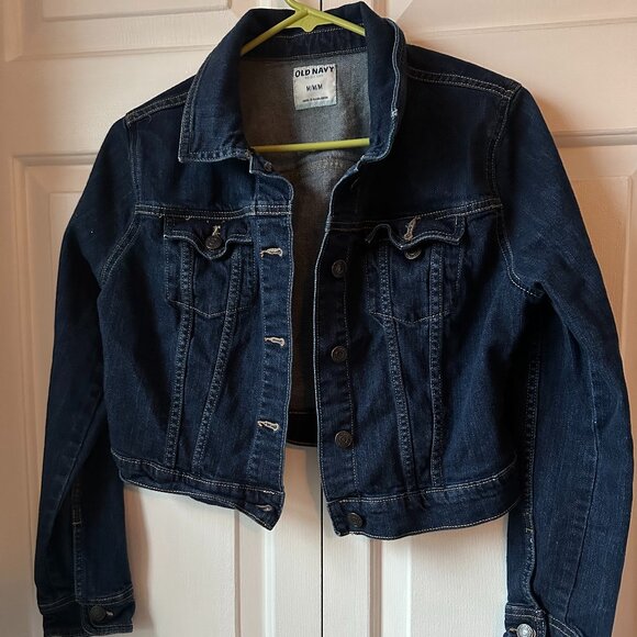Dark Jean Jacket, cropped style, medium - Picture 1 of 1